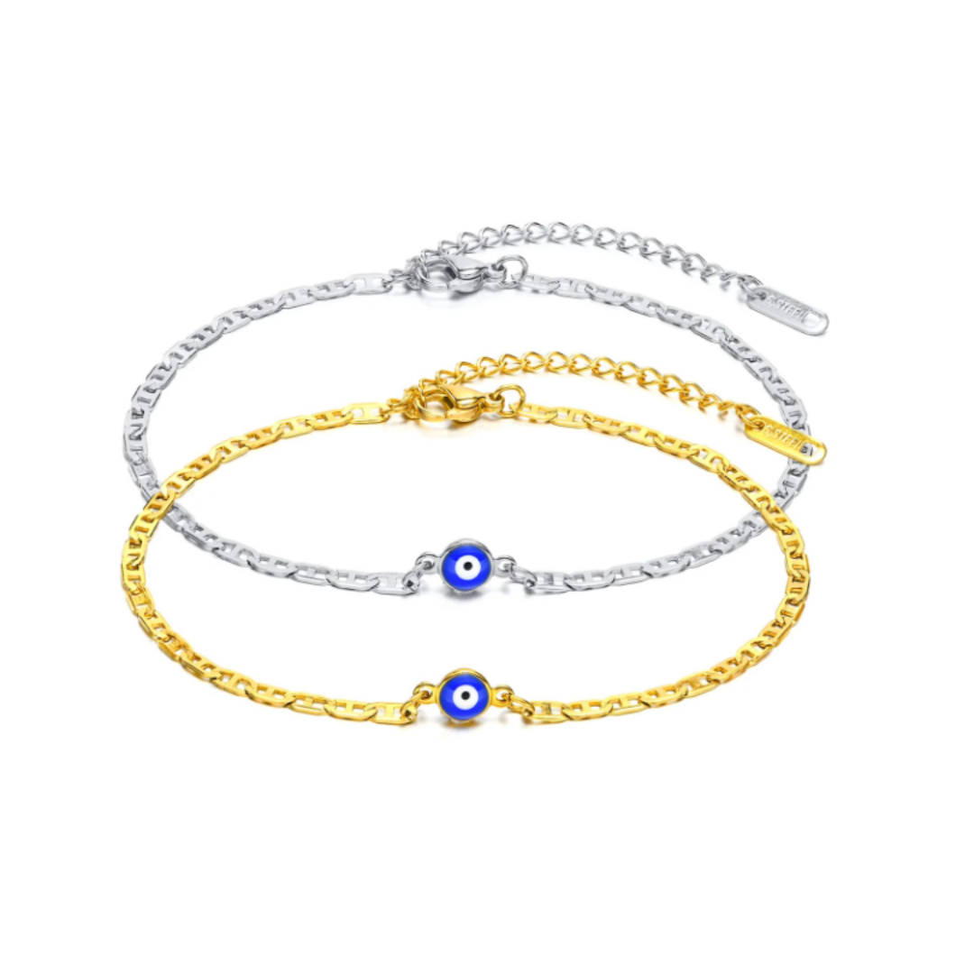 Evil eye dainty anklet