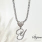 Heart Hook Cursive Initial Necklace